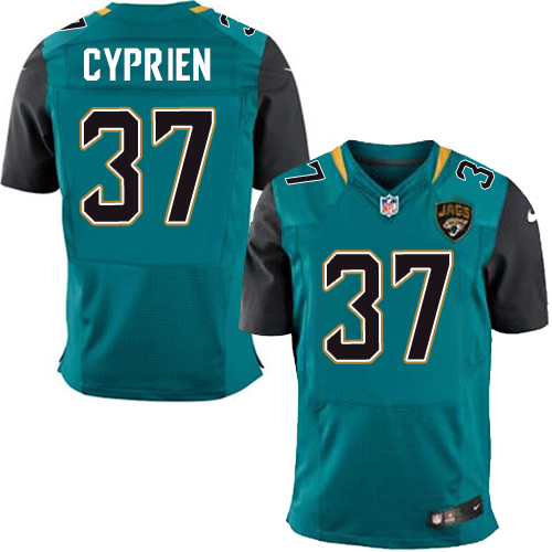 Men's Elite John Cyprien Nike Jersey Teal Green Home - #37 NFL Jacksonville Jaguars